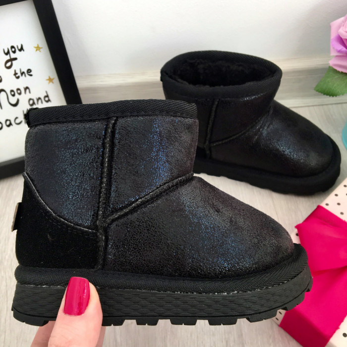 Cizme negre imblanite de iarna ugg pt fete 24 30 cod 0831