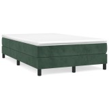 Cumpara ieftin Gossi pat box spring cu saltea, verde inchis, 120x190 cm, catifea