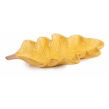 Cumpara ieftin Tava decorativa ceramica galbena Frunza 22,5 x 13 x 3,5 H