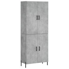 Dulap inalt, gri beton, 69,5x34x180, lemn compozit