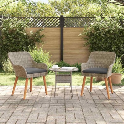 vidaXL Scaun pentru Grădină 2 pcs Negru 55 x 62.5 x 82cm poliratan 42006213 foto