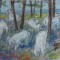 Spiru Vergulescu (1934-2007)-&quot;Oi păsc&acirc;nd &icirc;n pădure&quot; (1996), pastel, &icirc;nsemnări