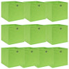 Cutii depozitare, 10 buc., verde, 32x32x32 cm, textil GartenMobel Dekor, vidaXL