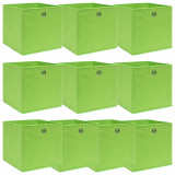 VidaXL Cutii depozitare, 10 buc., verde, 32x32x32 cm, textil