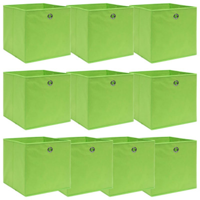 Cutii depozitare, 10 buc., verde, 32x32x32 cm, textil GartenMobel Dekor foto