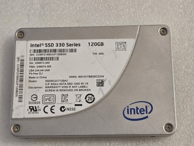 Intel Solid State Drive (SSD) 330 Series, 120GB, SATA 3, 2.5&amp;#039;&amp;#039; - teste reale foto