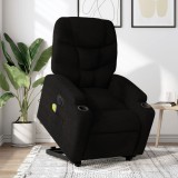 vidaXL Fotoliu electric de masaj rabatabil cu ridicare, negru, textil