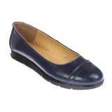 Cumpara ieftin Oferta marimea 37 - Balerini dama bleumarin, casual din piele naturala box - Made in Romania LRUT3BLM
