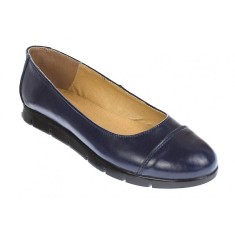 Balerini dama bleumarin din piele naturala - Model casual Raisa Blue