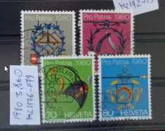 TS21 - Timbre serie Elvetia 1980 Mi1176-79