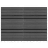 VidaXL Plăci de pardoseală, 6 buc., negru, 60x30 cm, WPC, 1,08 m&sup2;