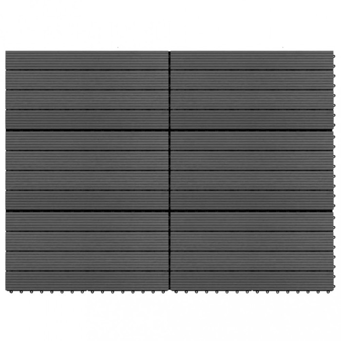 Plăci de pardoseală, 6 buc., negru, 60x30 cm, WPC, 1,08 m&sup2;