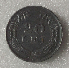G5. ROMANIA 20 LEI 1943, 6 g., Zinc, 26.3 mm, Mihai I detalii clare ** foto