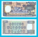 Uruguay (p#73B) 10 Pesos 1995 UNC &#039;P-ța Democrației&#039; serie: A 00621450