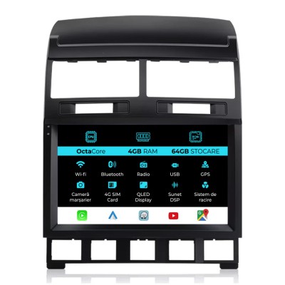 Navigatie Dedicata Volkswagen Touareg (2003-2010), 9Inch, 4Gb Ram, 64Gb Stocare, Carplay foto