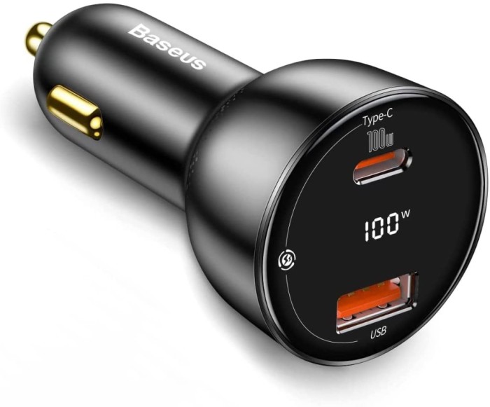 Alim USB tip C+A x1 auto 100W BaseUS