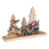 Decorațiune Crăciun, Lemn, Brad, Sanie, 23x5x16 cm, Multicolor, Oem