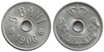 ROMANIA 5 BANI 1906J UNC NECIRCULATA CU LUCIU DE BATERE foto