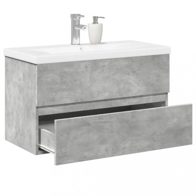 vidaXL Set mobilier de baie, 2 piese, gri beton, lemn compozit 3324909 foto