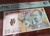 Bancnota 10 lei 2013, PMG 67EPQ