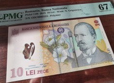 Bancnota 10 lei 2013, PMG 67EPQ
