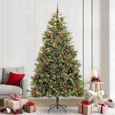 vidaXL Pom de Crăciun Artificial cu Ramuri Articulare și Conuri 240 cm 3395107 foto