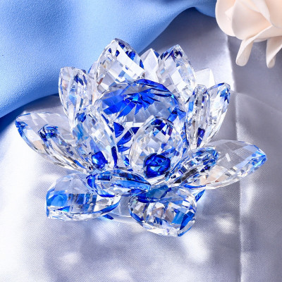 Floare de lotus albastra din cristal foto