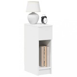 vidaXL Noptiera Albă cu Sertar, 20x36x60 cm, Lemn Prelucrat, Mobilier Dormitor, Depozitare, Design Modern