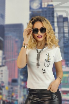 U846-2 Tricou casual cu imprimeu panda foto