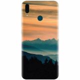 Husa silicon pentru Huawei Y9 2019, Blue Mountains Orange Clouds Sunset Landscape