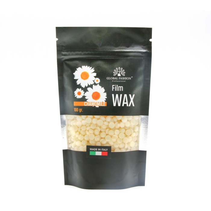 Ceară pentru epilare Film Wax, Global Fashion, 100 g, Mușețel