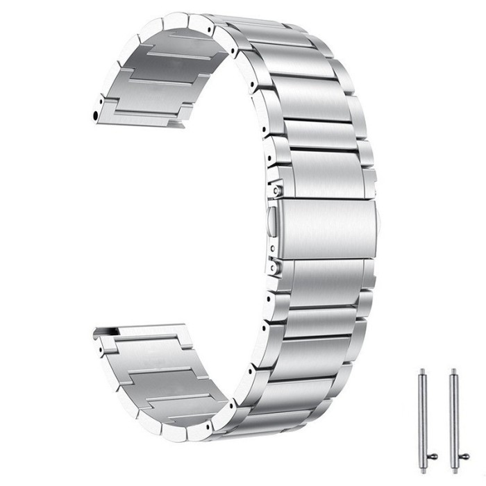 Curea din metal, compatibila Huawei Watch Fit 3, adaptor inclus, telescoape Quick Release, Silver