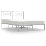Cumpara ieftin Cadru de pat metalic cu tablie, alb, 120x200 cm