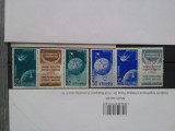 1958-sateliti artificiali-triptic cu vinieta- L.P.459a-complet set-MNH, Nestampilat