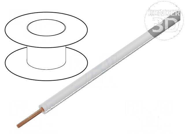Cablu FlexiPlast-E 1x2,5mm2 alb 750V 32A 30-90&deg;C