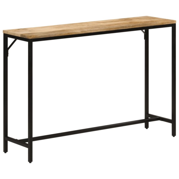 vidaXL Masă consolă, 110x30x75 cm, lemn masiv de mango nefinisat/fier 372726
