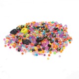 Set Margele Bijuterii, Multicolor, Pandantive Stelute si Inimioare, Cordon Cezat 1.9m, Cordon Elastic 2.7m, Capacitate 90g, Oem