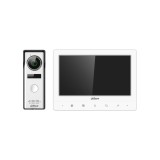 Kit videointerfon DAHUA analog pe 4 fire, monitor 7 inch si post exterior IP66, pentru control acces (DHI-KTA02)