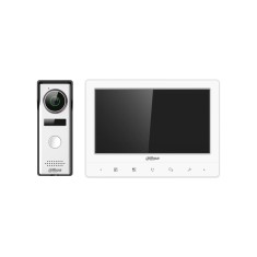 Kit videointerfon DAHUA analog pe 4 fire, monitor 7 inch si post exterior IP66, pentru control acces (DHI-KTA02)