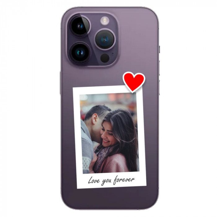 Husa OnePlus 7 Pro Silicon Gel Tpu Model Poza cu Inima Rosie Love You Forever Silicon Transparenta