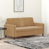 Gossi canapea cu 2 locuri, maro, 140 cm, catifea