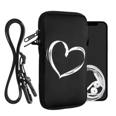 Husa Universala Kwmobile marime XXL - 7 inch, Neopren, Negru/Alb, 58701.5.02 foto