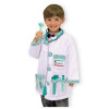 Costum Doctor Copii Melissa & Doug, 3-7 Ani, Albastru/Alb, Set Complet: Stetoscop, Seringa, Halat - Costum Carnaval, Joc de Rol, Baieti