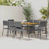 Set de mobilier de exterior, 9 piese, gri, poliratan GartenMobel Dekor, vidaXL