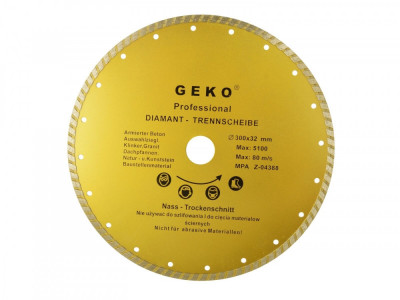 Disc diamantat, 300mm x 32mm turbo, GEKO PROFI, G00265 foto