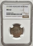 Ungaria - 1 Korona 1915 - MS 62 - Argint