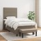 vidaXL Pat box spring cu saltea, gri taupe, 90x190 cm, textil 3136641