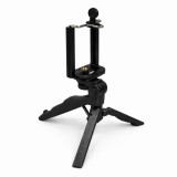 Trepied de mana 2 in 1 tip pistol pentru telefon, suport smartphone universal reglabil 5.5, 8.5 cm, montura 1 4 inch, ABS negru pentru vlogging si fil