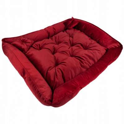 Maroon Quilted Velour Lair 130x110 cm foto