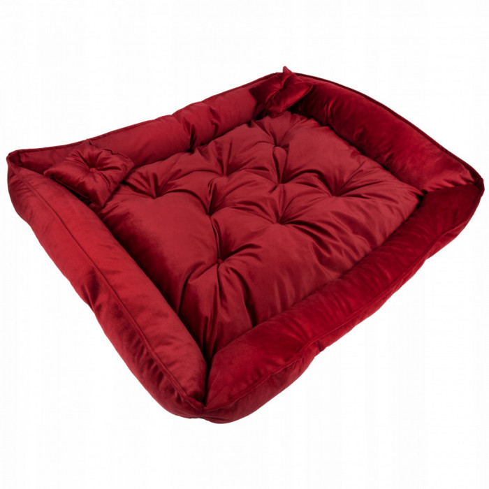 Maroon Quilted Velour Lair 130x110 cm
